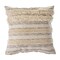 Laddha Home Designs 20" Gray and Cream Hand Woven Square Throw Pillow